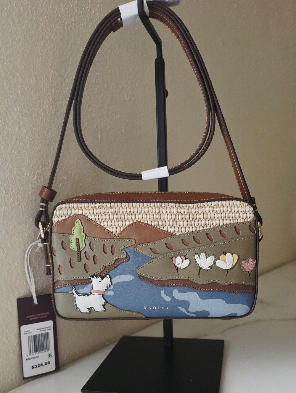 Radley London Spring Daze Mini Leather Collectible Crossbody Dog Motif NWT $328